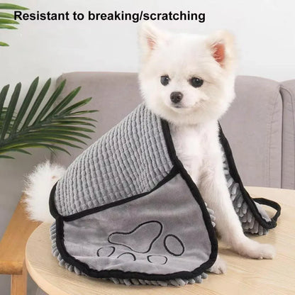 Quick Drying Pet Bath Towel Fast Absorbent Dog Cat Cleaning Towel for Grooming - Purple