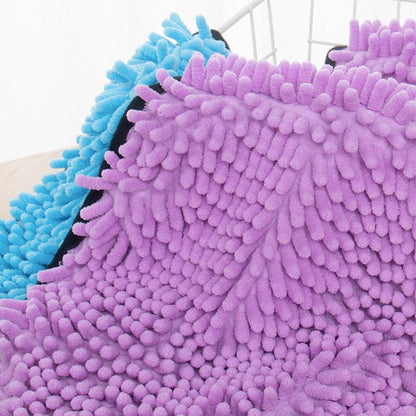 Quick Drying Pet Bath Towel Fast Absorbent Dog Cat Cleaning Towel for Grooming - Purple