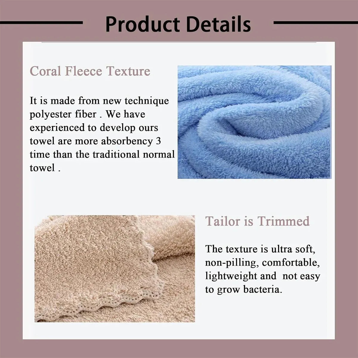 Coral Velvet Towel Set Bath Towels Soft Absorbent Quick Dry Face Hand Cloth Home - Brown