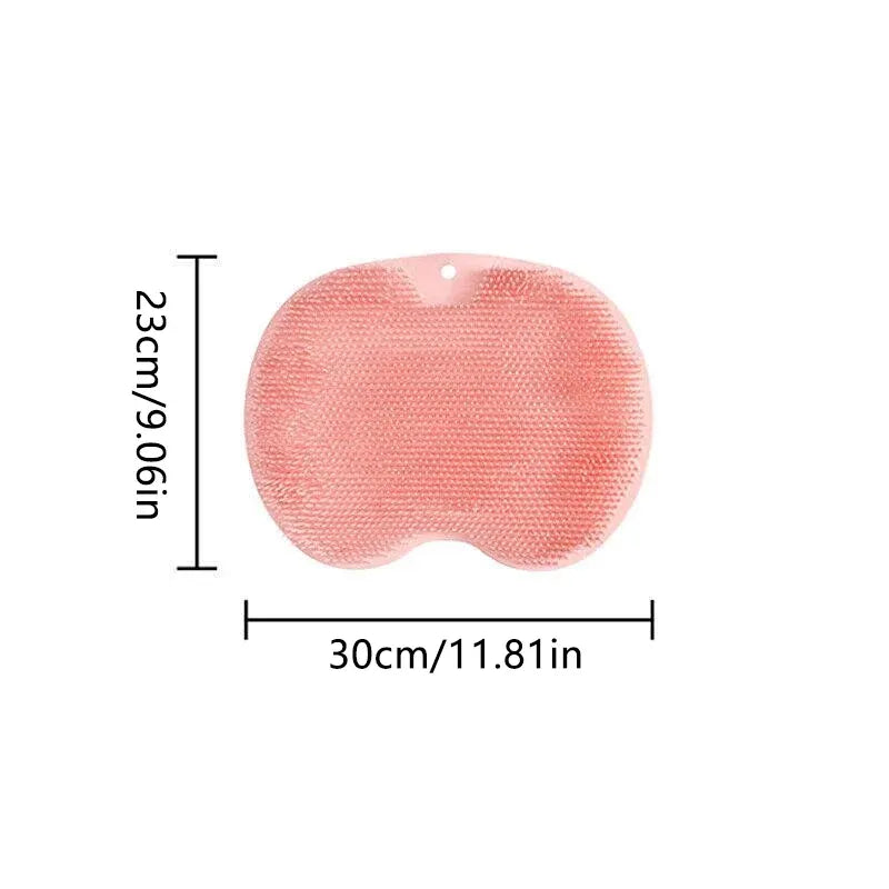 Foot Back Body Scrubber Massager Pad Shower Bath Exfoliating Brush Cleaning Mat - Brown