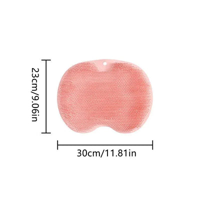 Foot Back Body Scrubber Massager Pad Shower Bath Exfoliating Brush Cleaning Mat - Brown