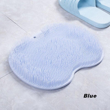 Foot Back Body Scrubber Massager Pad Shower Bath Exfoliating Brush Cleaning Mat - Brown