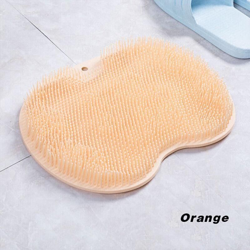 Foot Back Body Scrubber Massager Pad Shower Bath Exfoliating Brush Cleaning Mat - Pink