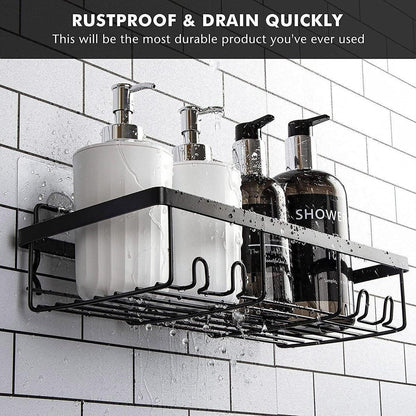 Perforation Free Bathroom Shelf Space Saving Storage Rack Organizer for Home Use