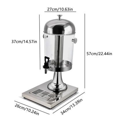 8L Stainless Steel Juice Dispenser Cold Beverage Coffee Milk Tea Machine - Golden