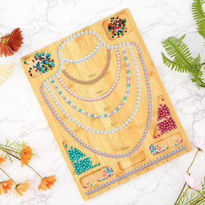 Wooden Beading Board DIY Bracelet Anklet String Design Bead Decoration Plate