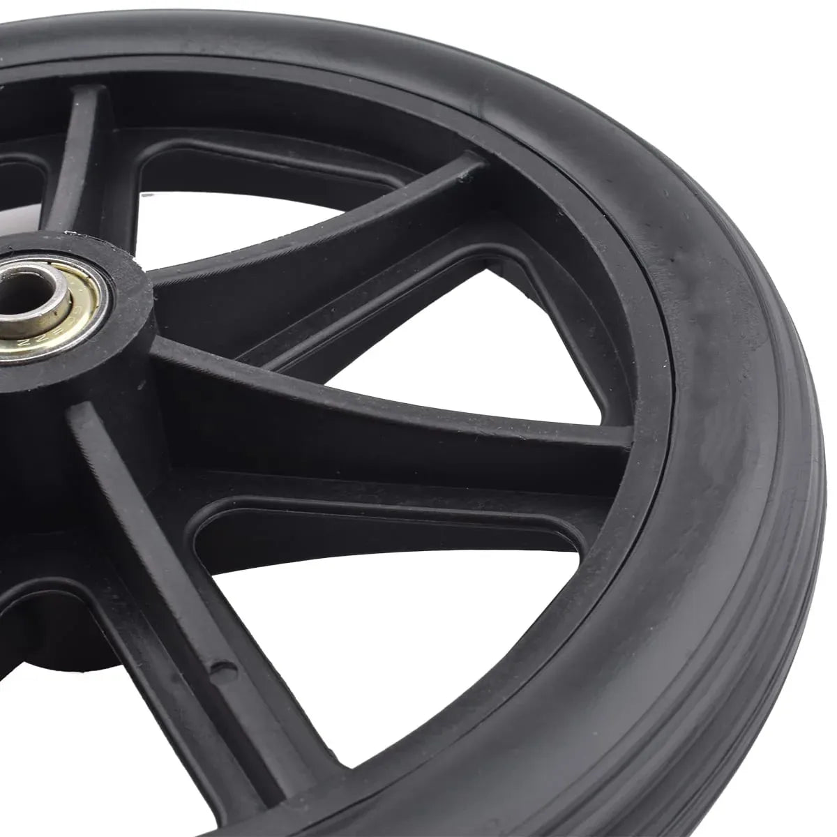 2PCS 8 Inch Wheelchair Front Wheels with Bearings Solid Replacement Wheels