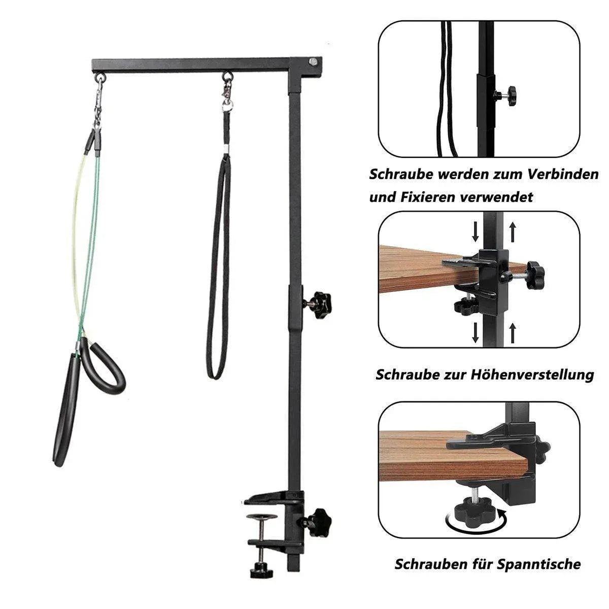 Adjustable Pet Grooming Arm with Clamp for Dog Cat Bath Table Bracket Clamp