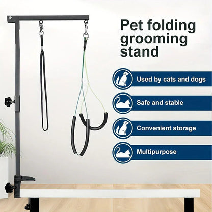 Adjustable Pet Grooming Arm with Clamp for Dog Cat Bath Table Bracket Clamp