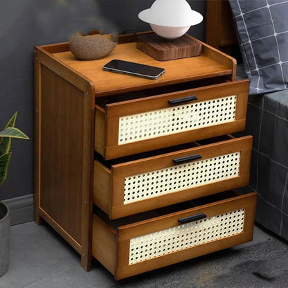 3-Layer Drawer Bedroom Nightstand Large Storage Stable Structure Space Saving