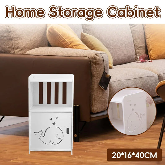 Home Storage Cabinet Nightstand with Drawer and Shelf for Bedroom Living Room