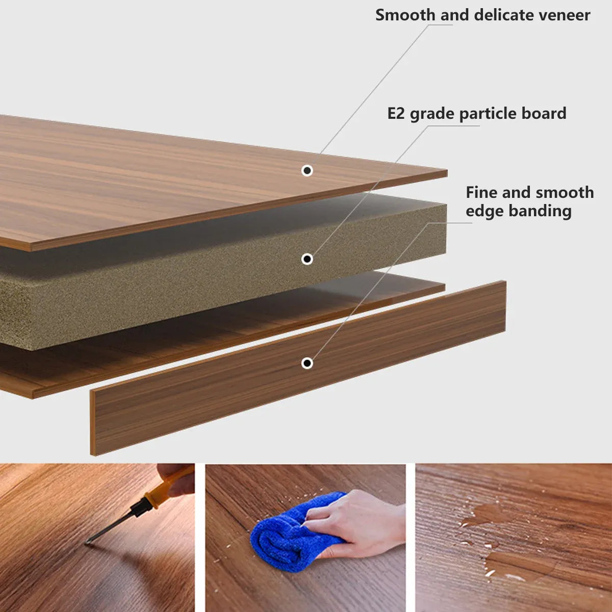 Adjustable Height Coffee Table Nightstand Sturdy Easy to Clean for Home Bedroom