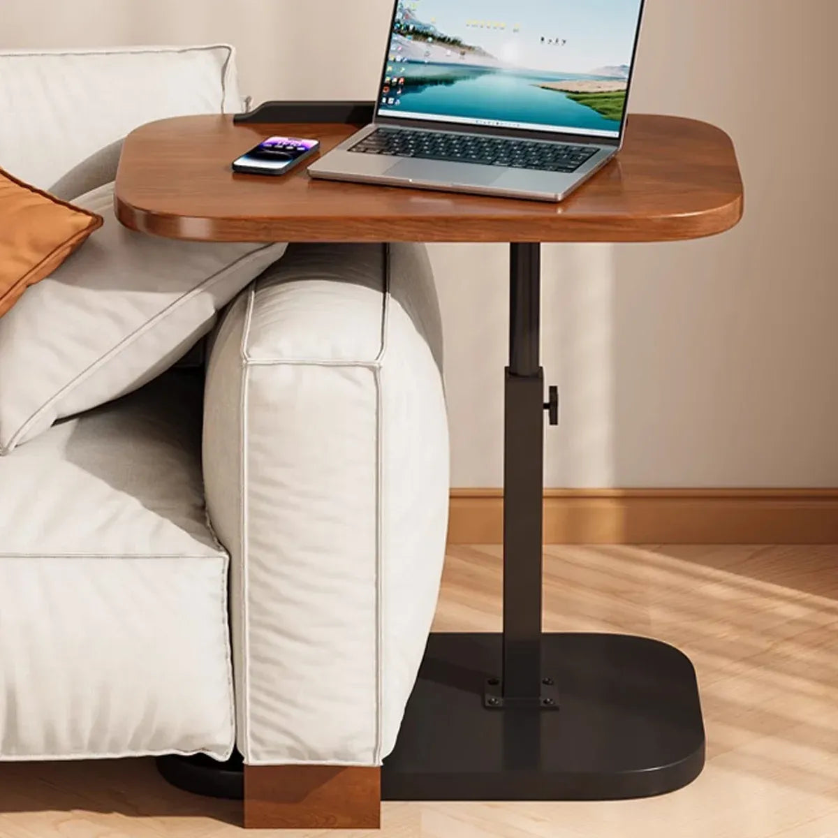 Adjustable Height Coffee Table Nightstand Sturdy Easy to Clean for Home Bedroom