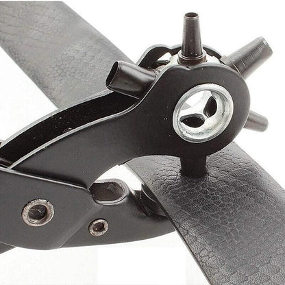 Heavy Duty Leather Hole Punch Tool with 6 Size Revolving Head for Belt and Fabric