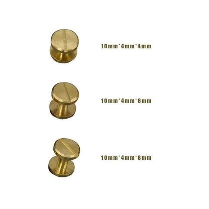 20X Belt Screw Leather Craft Chicago Nail Brass Rivets Stud Head Wallet Round - 10*4*4MM
