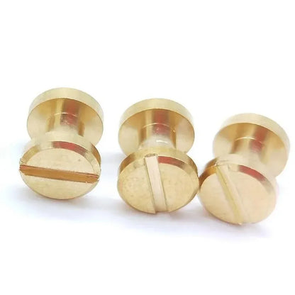 20X Belt Screw Leather Craft Chicago Nail Brass Rivets Stud Head Wallet Round - 10*4*4MM