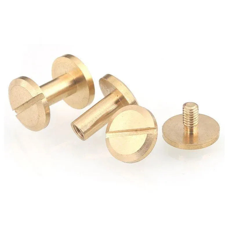 20X Belt Screw Leather Craft Chicago Nail Brass Rivets Stud Head Wallet Round - 10*4*4MM