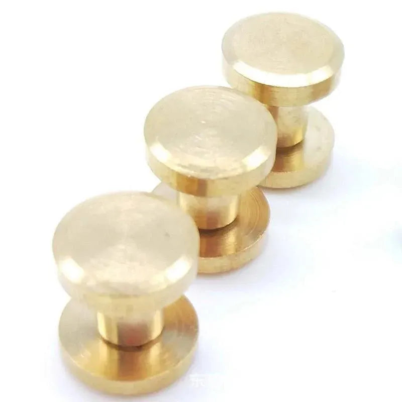 20X Belt Screw Leather Craft Chicago Nail Brass Rivets Stud Head Wallet Round - 10*4*4MM