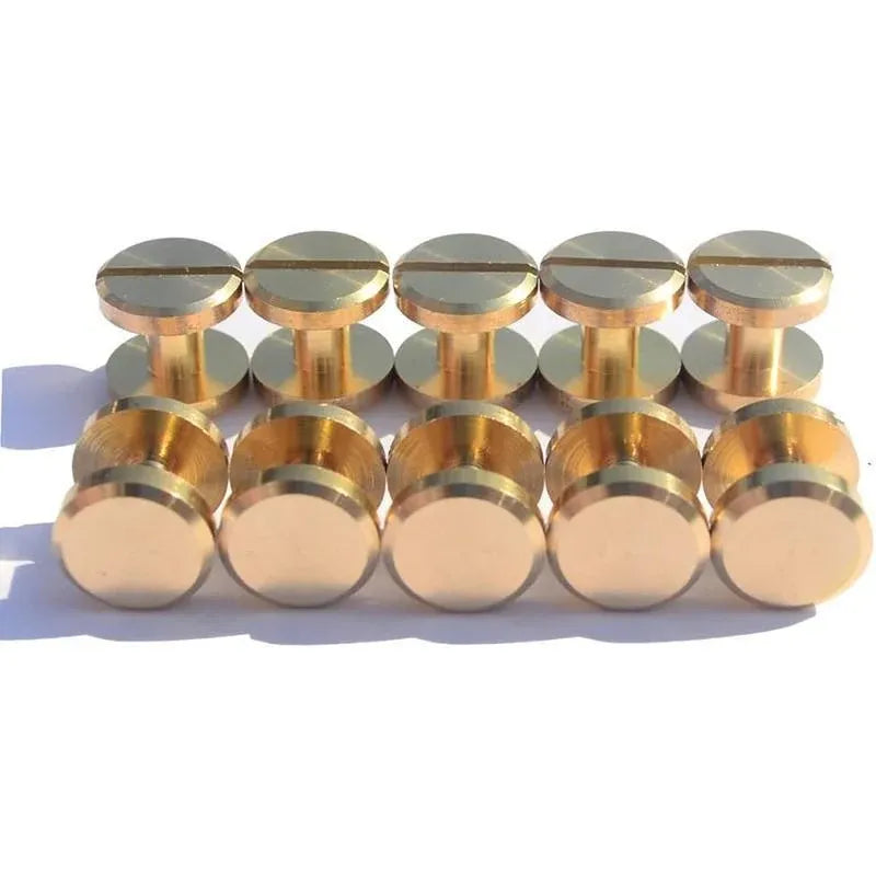 20X Belt Screw Leather Craft Chicago Nail Brass Rivets Stud Head Wallet Round - 10*4*4MM