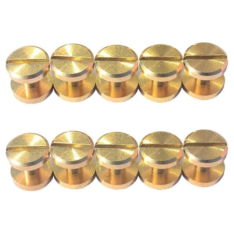 20X Belt Screw Leather Craft Chicago Nail Brass Rivets Stud Head Wallet Round - 10*4*4MM