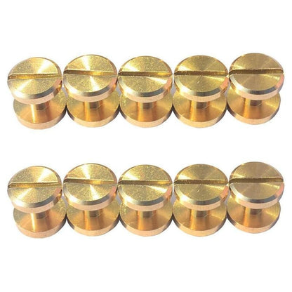20X Belt Screw Leather Craft Chicago Nail Brass Rivets Stud Head Wallet Round - 10*4*4MM