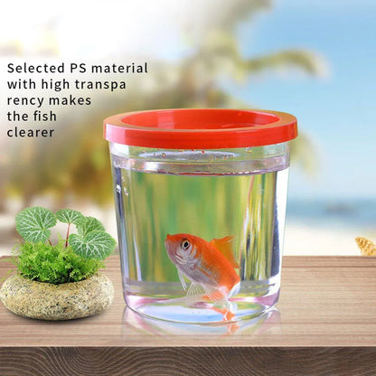 20pcs Mini Betta Fish Cup with Lid Portable Small Plastic Jellyfish Tank Cup