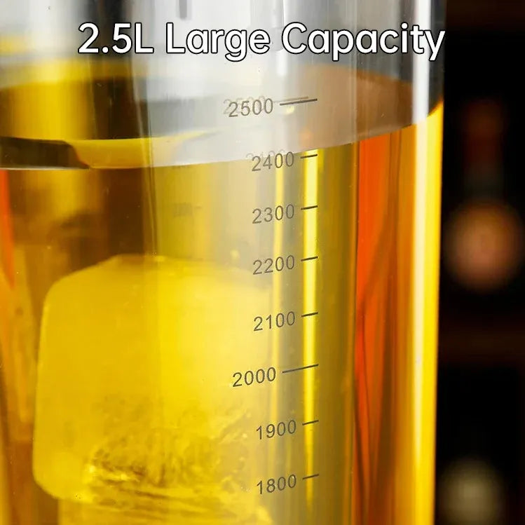 2.5L Beer Tower Beverage Dispenser Clear for Bar Party Home KTV Drink Serving - Silver