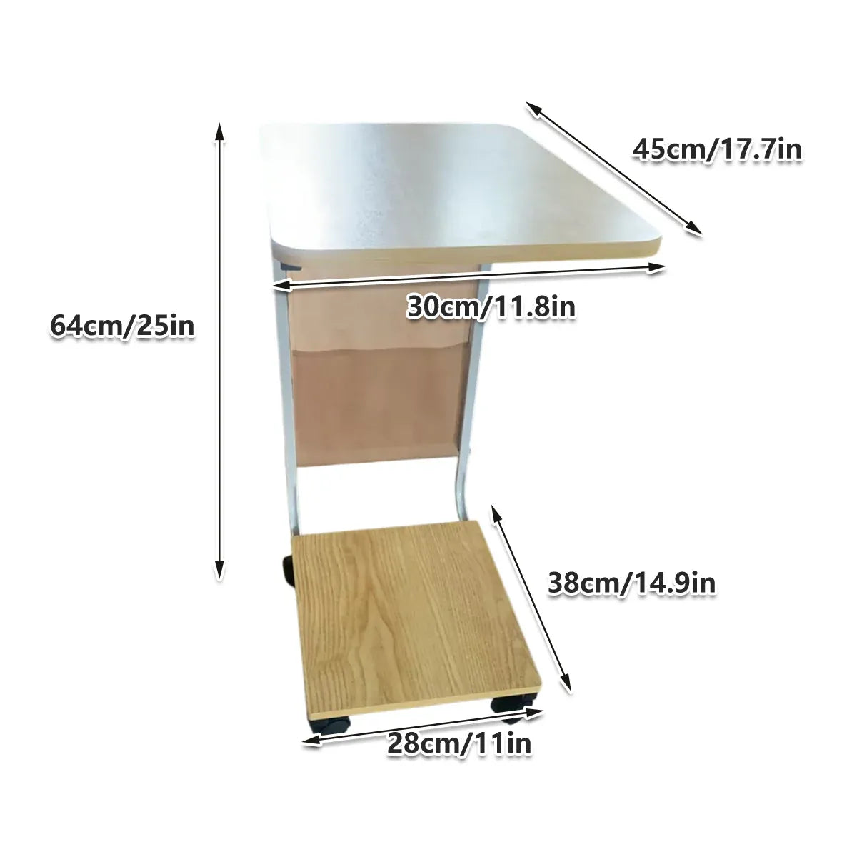 Mobile Coffee Table Tea Table Computer Desk with Wheels for Living Room Home