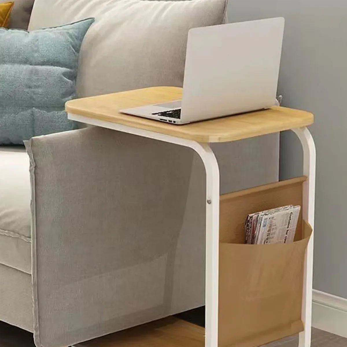 Mobile Coffee Table Tea Table Computer Desk with Wheels for Living Room Home