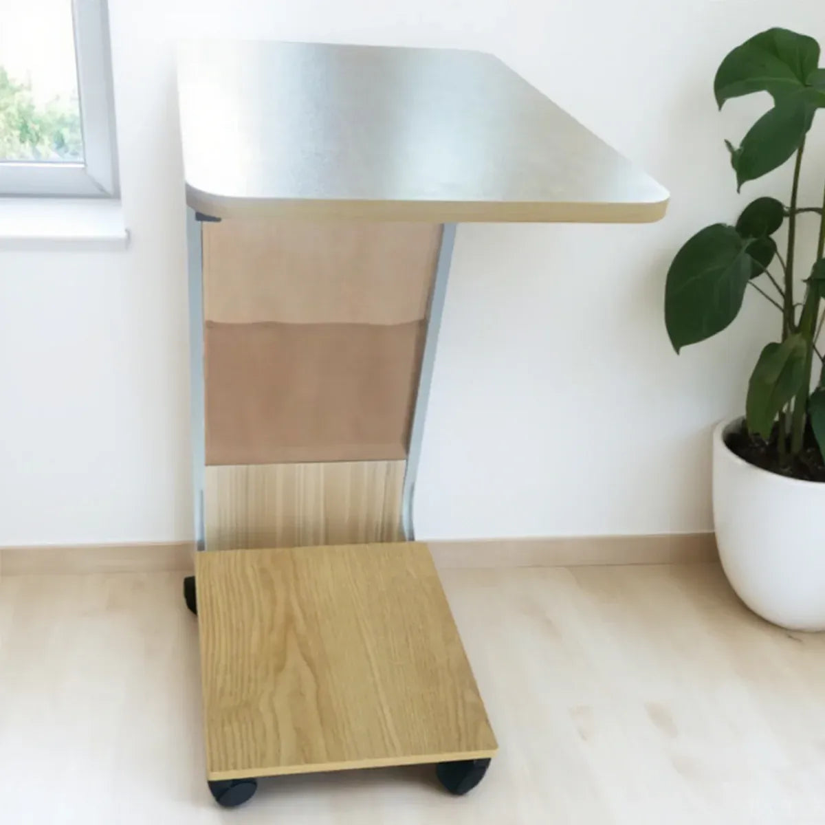 Mobile Coffee Table Tea Table Computer Desk with Wheels for Living Room Home