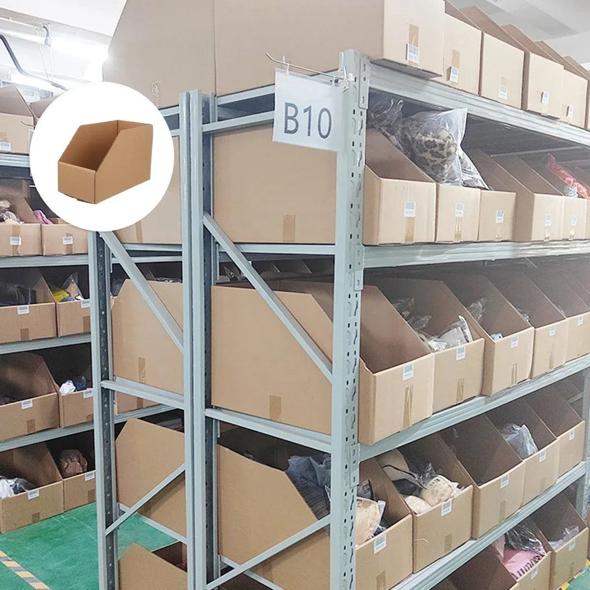 10pcs Slanted Display Boxes for Sorting Organising Storage Containers Organizer - 40cm x 18cm x 22cm