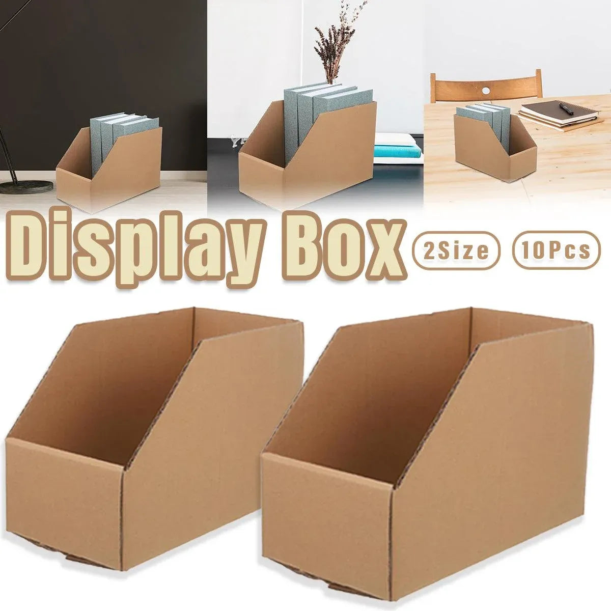 10pcs Slanted Display Boxes for Sorting Organising Storage Containers Organizer - 40cm x 18cm x 22cm