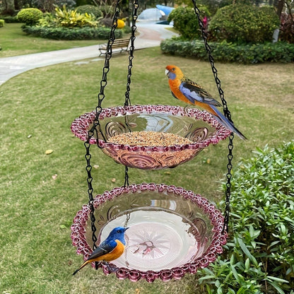 Outdoor Hanging Bird Feeder Bath Garden Patio Decoration for Attracting Birds - Purple