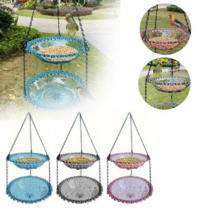 Outdoor Hanging Bird Feeder Bath Garden Patio Decoration for Attracting Birds - Purple