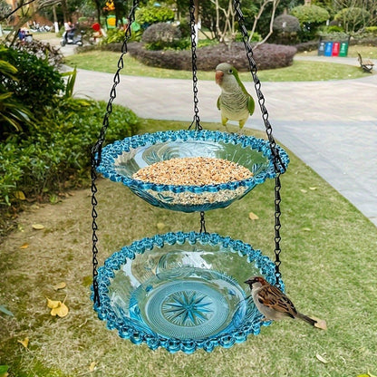 Outdoor Hanging Bird Feeder Bath Garden Patio Decoration for Attracting Birds - Purple