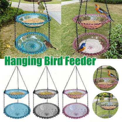 Outdoor Hanging Bird Feeder Bath Garden Patio Decoration for Attracting Birds - Purple