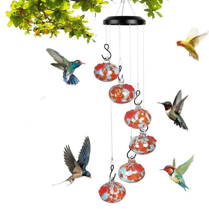 Hanging Hummingbird Feeder Outdoor Garden Nectar Dispenser Attracting Birds - Red Green