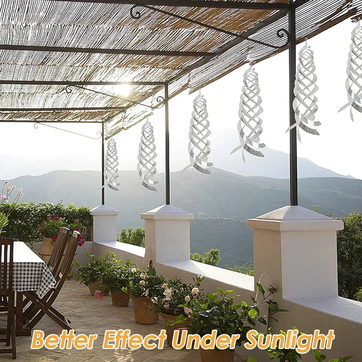 10PCS Hanging Reflective Bird Deterrent Wind Spinner Outdoor Garden Yard