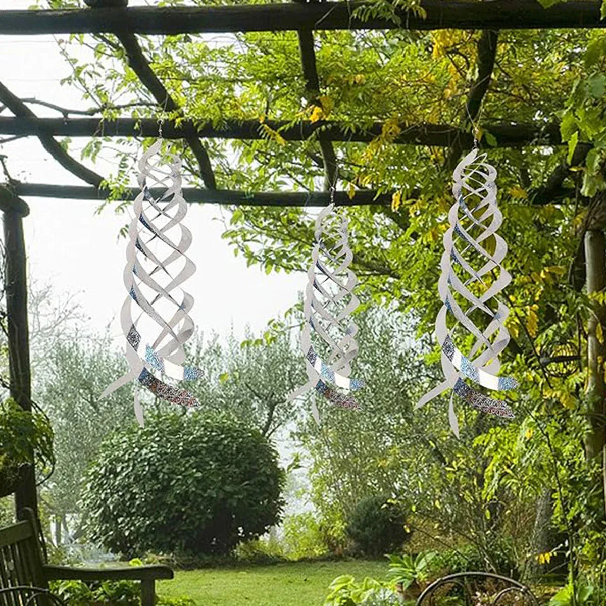 10PCS Hanging Reflective Bird Deterrent Wind Spinner Outdoor Garden Yard