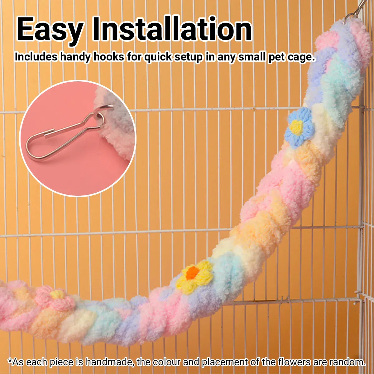 Small Pets Climbing Rope for Small Pet Cage Play Exercise Chewing Toy Use - Colourful