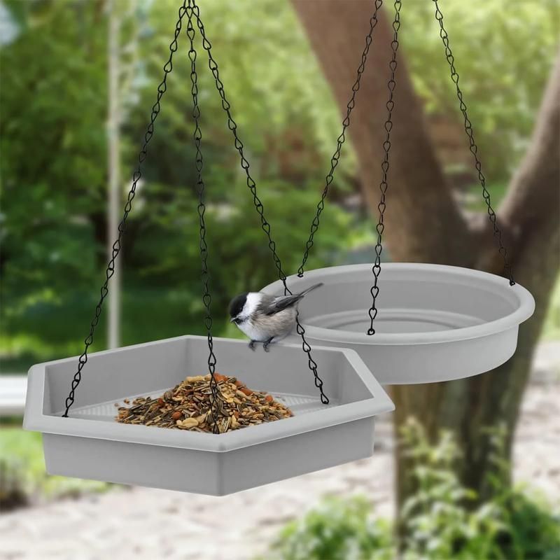Outdoor Garden Hanging Bird Feeder Garden Automatic Hummingbird Water Feeder - Grey