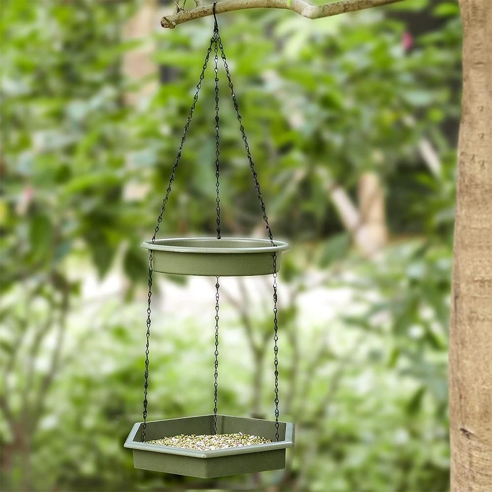 Outdoor Garden Hanging Bird Feeder Garden Automatic Hummingbird Water Feeder - Grey