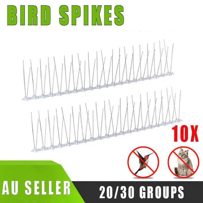 Lambu 10X 50Cm Anti Bird Spikes Pigeon Deterrent Repellent Bird Sting Stainless - 30 Groups