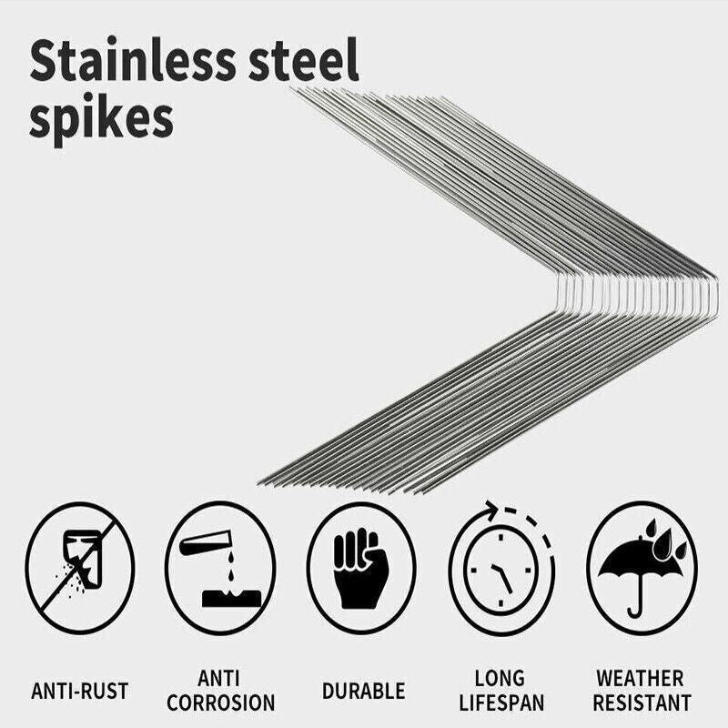 Lambu 10X 50Cm Anti Bird Spikes Pigeon Deterrent Repellent Bird Sting Stainless - 30 Groups