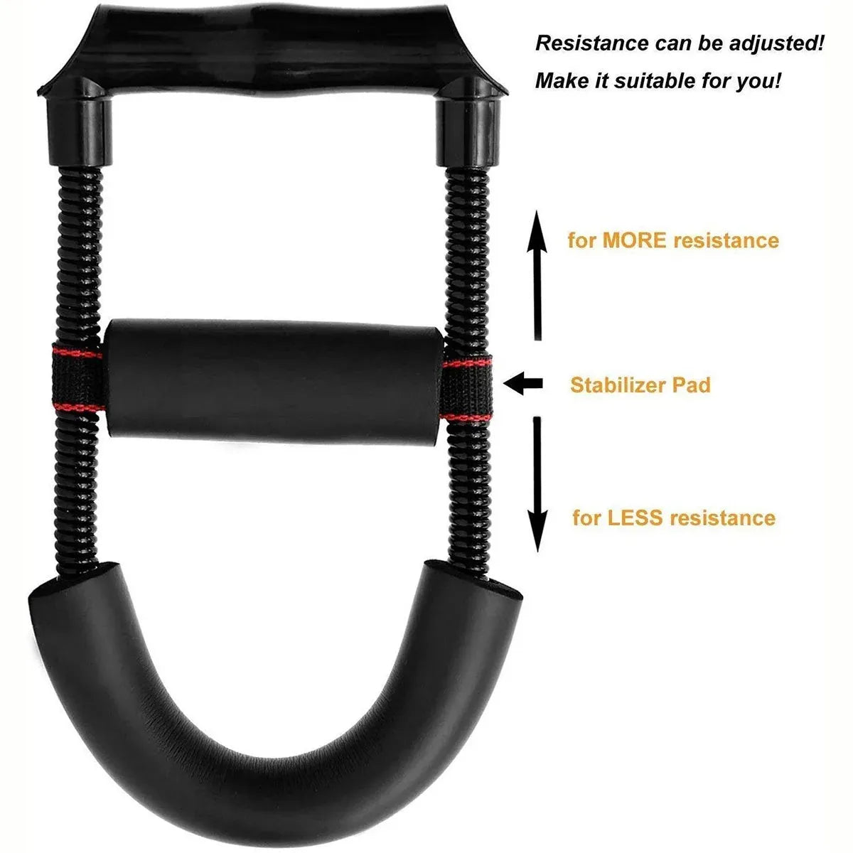Adjustable 3Level Wrist Strengthener Grip Strength Trainer for Hand Exercise Use - Black