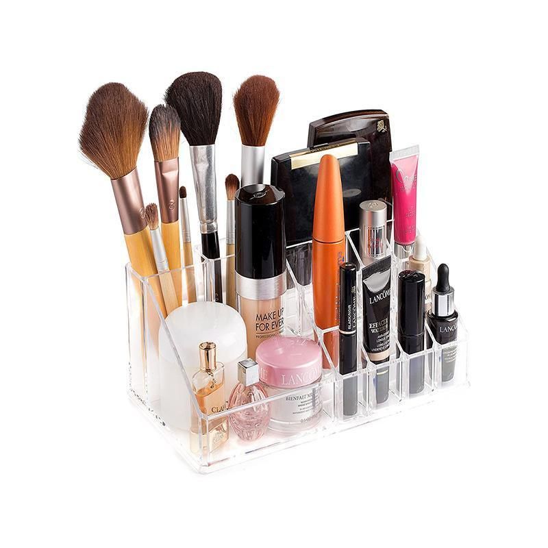 Holder Cosmetic Makeup Organiser 4 Drawer Storage Jewellery Box Clear Acrylic - With Black Mesh Pad