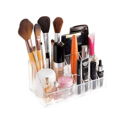 Holder Cosmetic Makeup Organiser 4 Drawer Storage Jewellery Box Clear Acrylic - With Black Mesh Pad