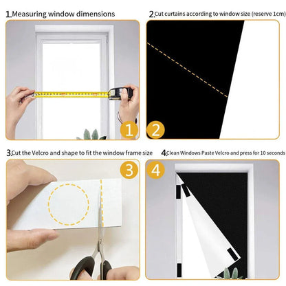 Portable Blackout Curtains for Sunscreen Window Shades Light Blocking Drapes - 2m x 1.45m
