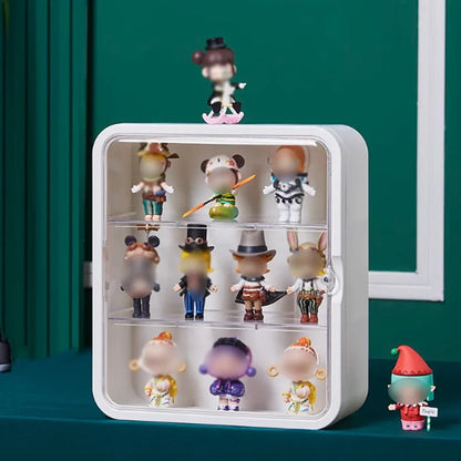 Wall Mounted Blind Box Display Cabinet Punch Free Dustproof Storage Organizer