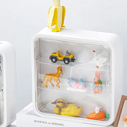 Wall Mounted Blind Box Display Cabinet Punch Free Dustproof Storage Organizer